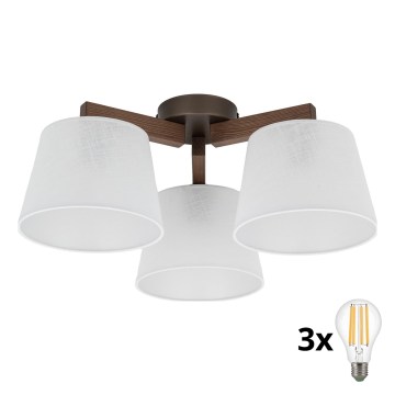 BRILAGI - LED plafonski luster LATTE 3xE27/15W/230V borovina/bela