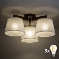 BRILAGI - LED plafonski luster LATTE 3xE27/15W/230V borovina/bež