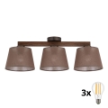 BRILAGI - LED plafonski luster LATTE 3xE27/15W/230V borovina/braon
