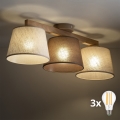 BRILAGI - LED plafonski luster LATTE 3xE27/15W/230V borovina/miks