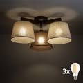 BRILAGI - LED plafonski luster LATTE 3xE27/15W/230V borovina/mix