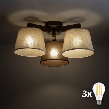 BRILAGI - LED plafonski luster LATTE 3xE27/15W/230V borovina/mix