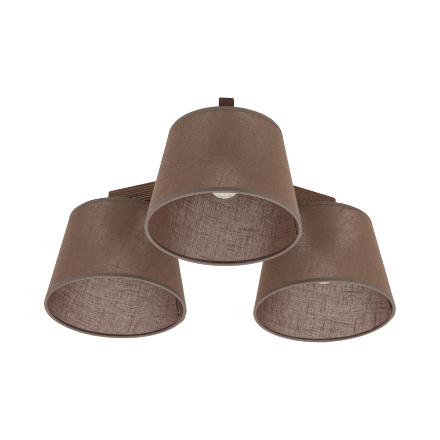 BRILAGI - LED plafonski luster LATTE 3xE27/15W/230V borovina/smeđa