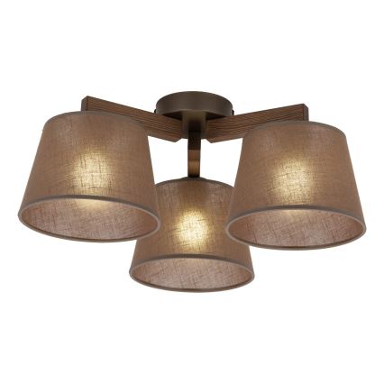 BRILAGI - LED plafonski luster LATTE 3xE27/15W/230V borovina/smeđa