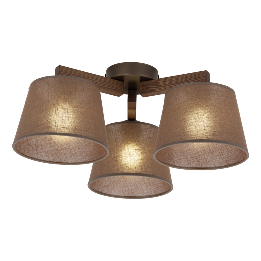 BRILAGI - LED plafonski luster LATTE 3xE27/15W/230V borovina/smeđa