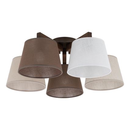 BRILAGI - LED plafonski luster LATTE 5xE27/15W/230V borovica/mix