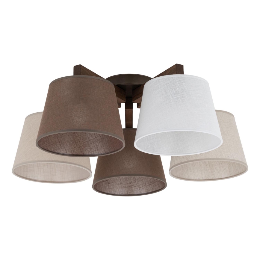 BRILAGI - LED plafonski luster LATTE 5xE27/15W/230V borovica/mix