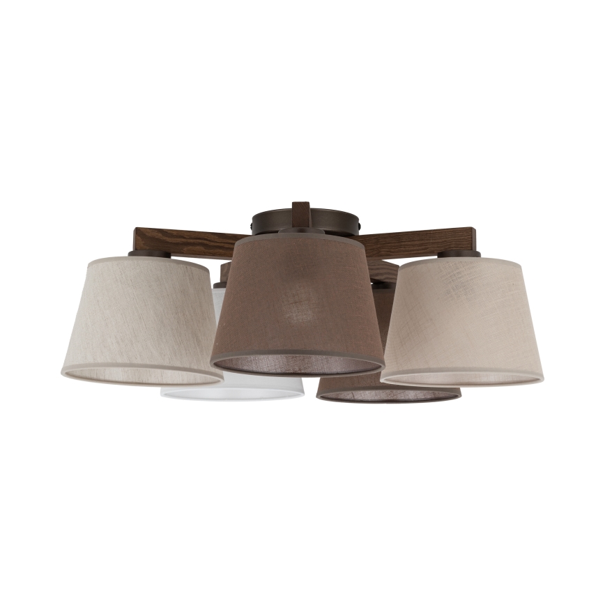 BRILAGI - LED plafonski luster LATTE 5xE27/15W/230V borovica/mix