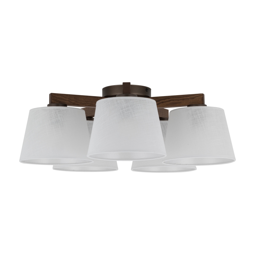 BRILAGI - LED plafonski luster LATTE 5xE27/15W/230V borovina/bela