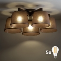 BRILAGI - LED Plafonski luster LATTE 5xE27/15W/230V borovina/braon