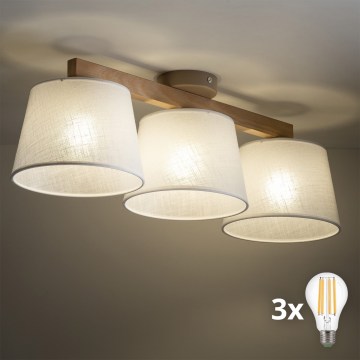 BRILAGI - LED Plafonski luster LATTE SABIA 3xE27/15W/230V borovina/bela
