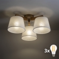 BRILAGI - LED plafonski luster LATTE SABIA 3xE27/15W/230V borovina/bela