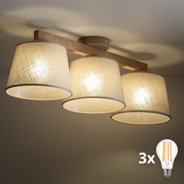 BRILAGI - LED Plafonski luster LATTE SABIA 3xE27/15W/230V borovina/bež