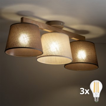 BRILAGI - LED plafonski luster LATTE SABIA 3xE27/15W/230V borovina/mix