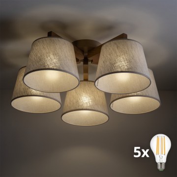 BRILAGI - LED plafonski luster LATTE SABIA 5xE27/15W/230V bor/krem