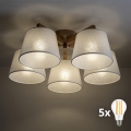 BRILAGI - LED Plafonski luster LATTE SABIA 5xE27/15W/230V borovina/bela