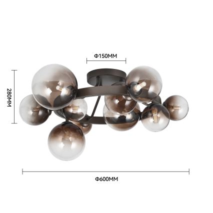 Brilagi - LED plafonski luster MILLA 10xG9/3W/230V braon/zadimljena braon