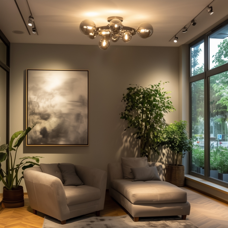 Brilagi - LED plafonski luster MILLA 10xG9/3W/230V crni hrom/zadimljeno staklo