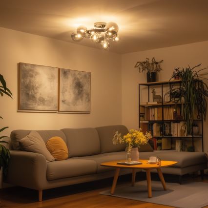 Brilagi - LED plafonski luster MILLA 10xG9/3W/230V crni hrom/zadimljeno staklo