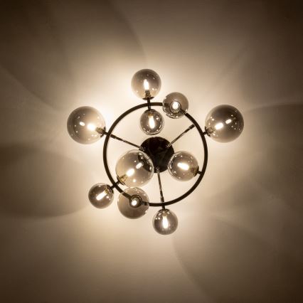 Brilagi - LED plafonski luster MILLA 10xG9/3W/230V crni hrom/zadimljeno staklo