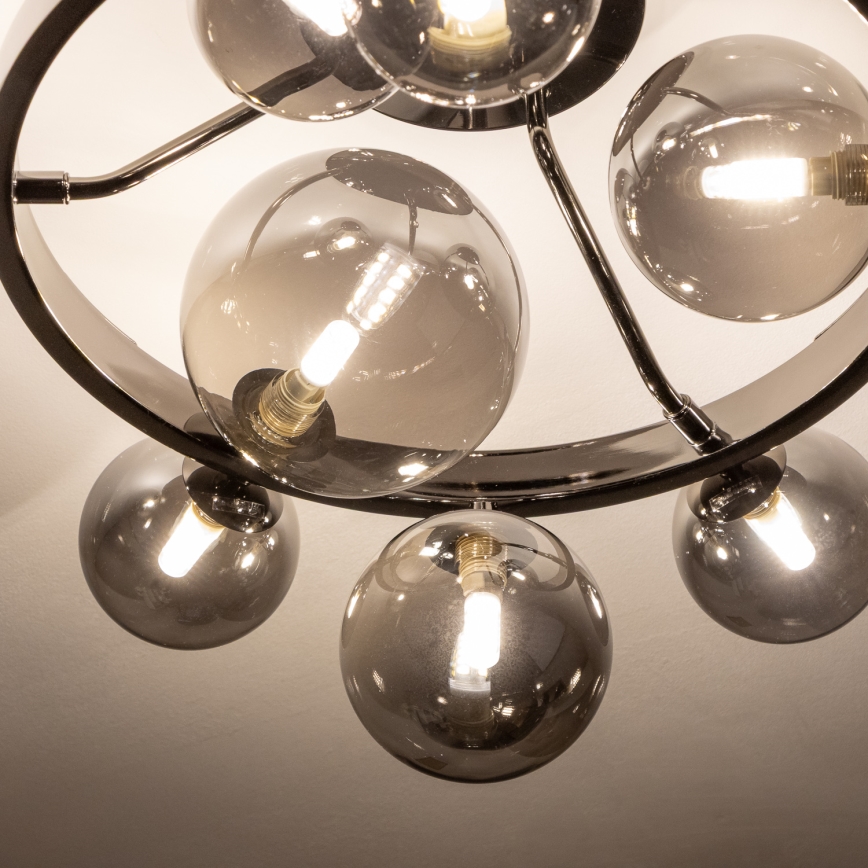 Brilagi - LED plafonski luster MILLA 10xG9/3W/230V crni hrom/zadimljeno staklo