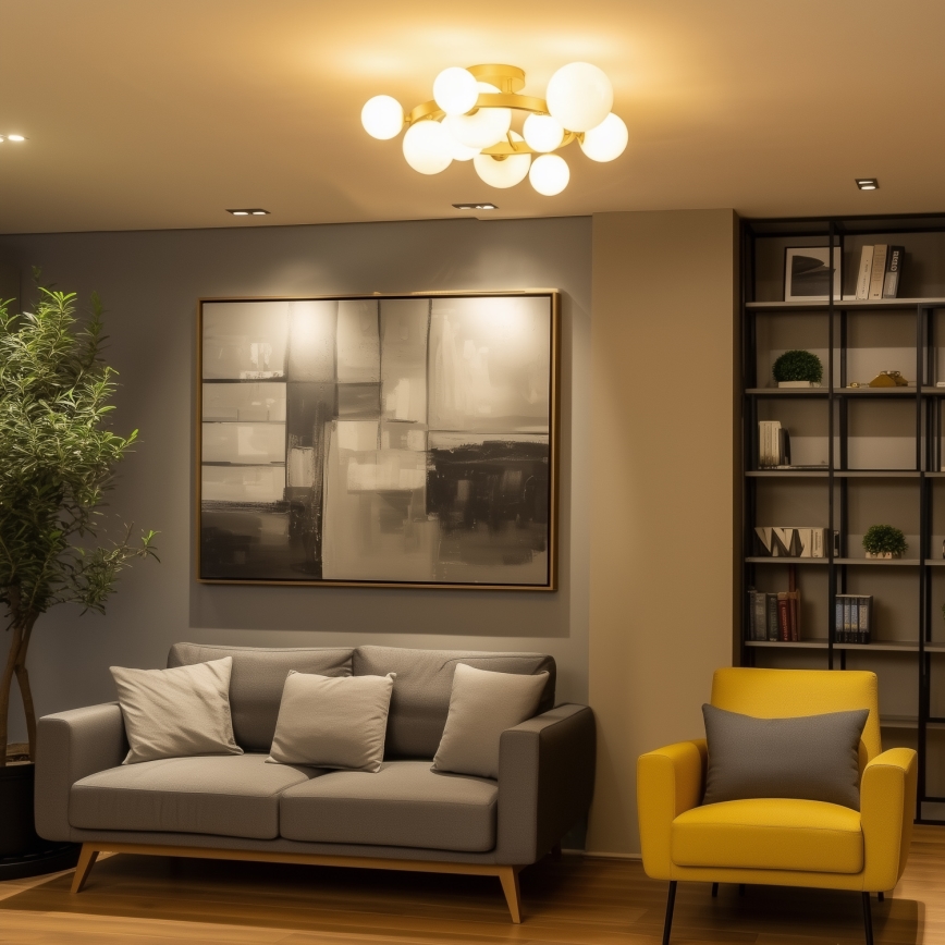 Brilagi - LED plafonski luster MILLA 10xG9/3W/230V zlatna/bela