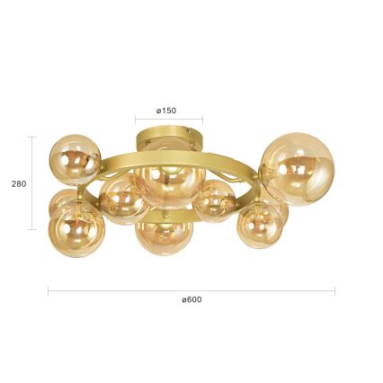 Brilagi - LED plafonski luster MILLA 10xG9/3W/230V zlatni