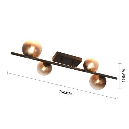 Brilagi - LED plafonski luster MILLA 4xG9/3W/230V braon/dimljeno braon