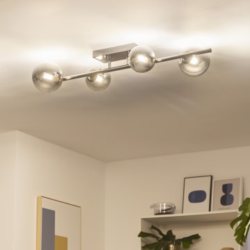 Brilagi - LED plafonski luster MILLA 4xG9/3W/230V crni hrom/zadimljeno staklo