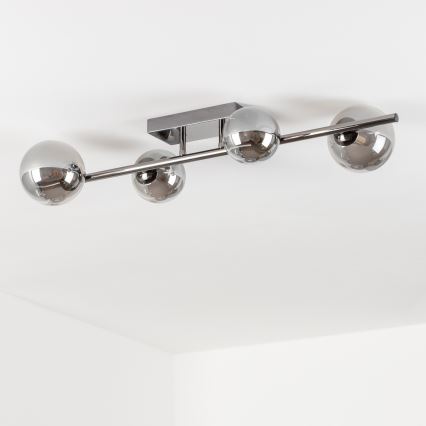 Brilagi - LED plafonski luster MILLA 4xG9/3W/230V crni hrom/zadimljeno staklo