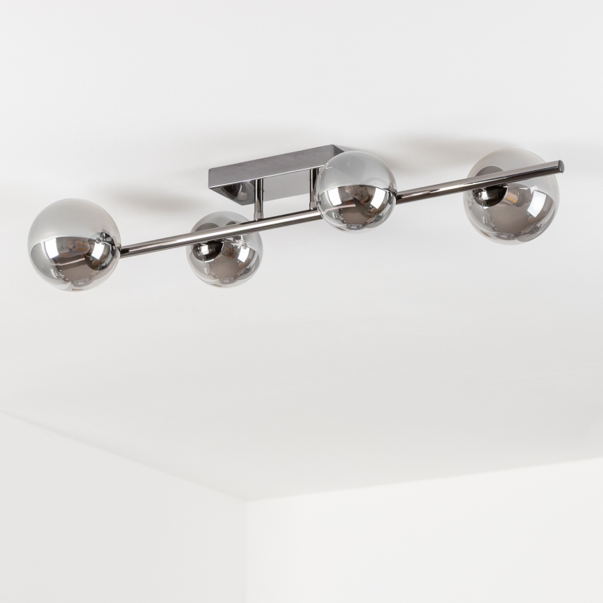 Brilagi - LED plafonski luster MILLA 4xG9/3W/230V crni hrom/zadimljeno staklo