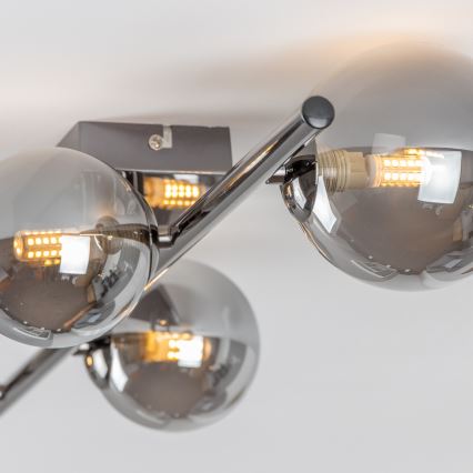Brilagi - LED plafonski luster MILLA 4xG9/3W/230V crni hrom/zadimljeno staklo