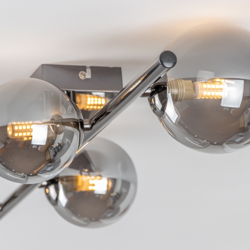 Brilagi - LED plafonski luster MILLA 4xG9/3W/230V crni hrom/zadimljeno staklo