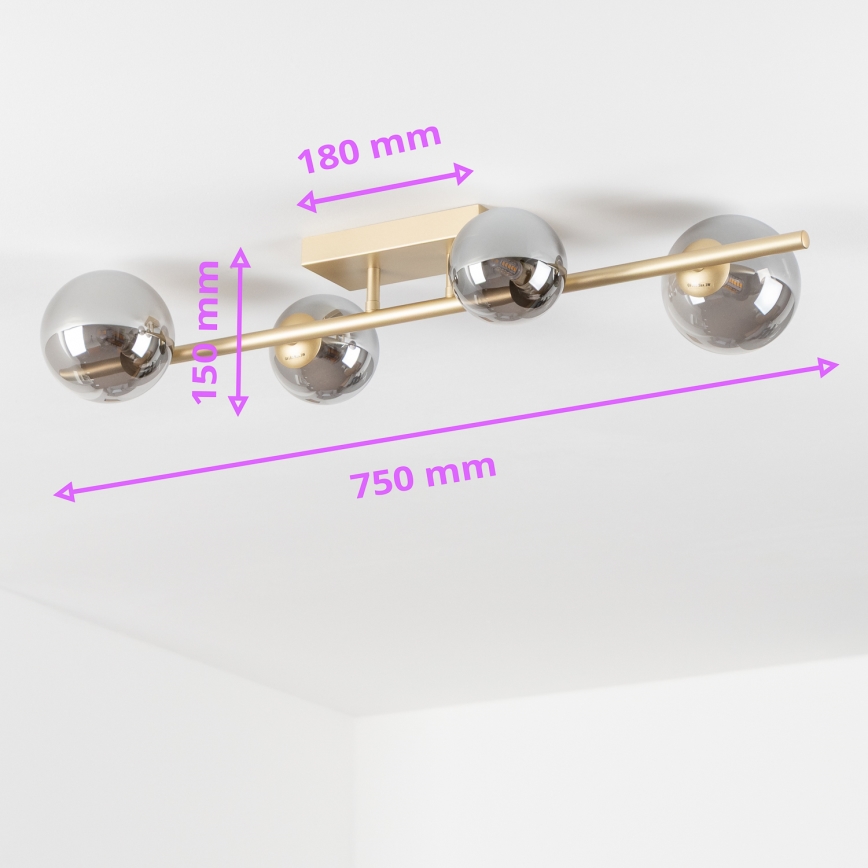 Brilagi - LED plafonski luster MILLA 4xG9/3W/230V zlatna/zadimljena