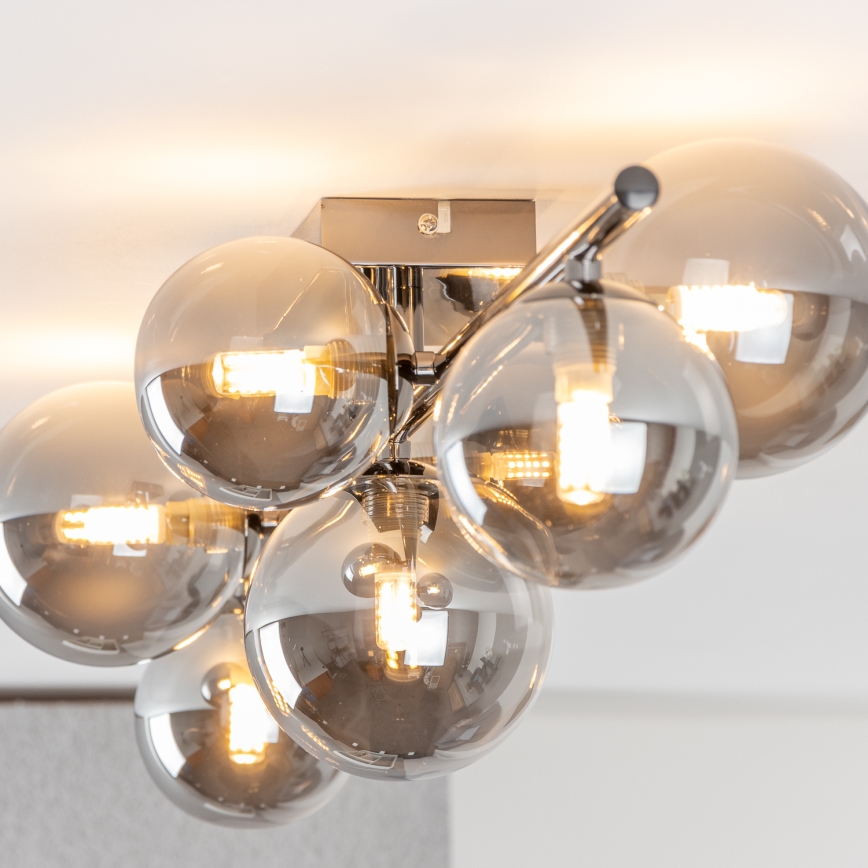 BRILAGI - LED plafonski luster MILLA 7xG9/3W/230V crni hrom/zadimljeno staklo