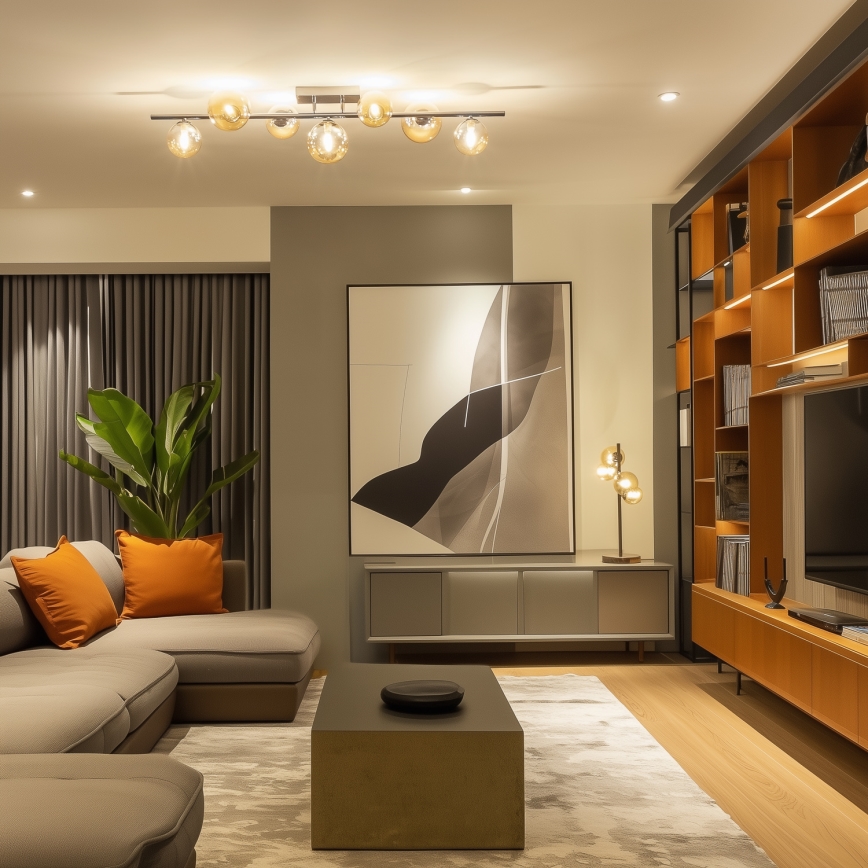 Brilagi - LED plafonski luster MILLA 7xG9/3W/230V crni hrom/zlatna