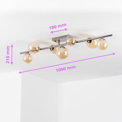 Brilagi - LED plafonski luster MILLA 7xG9/3W/230V crni hrom/zlatna