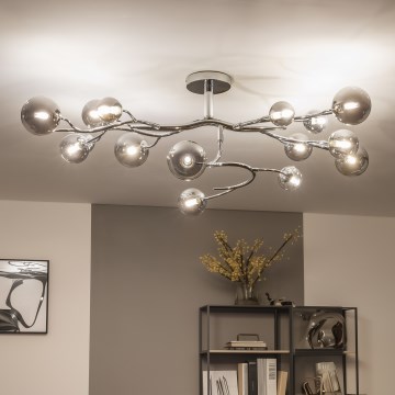 Brilagi - LED plafonski luster MISTEL 15xG9/3W/230V crni hrom/dimljeno