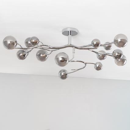 Brilagi - LED plafonski luster MISTEL 15xG9/3W/230V crni hrom/dimljeno