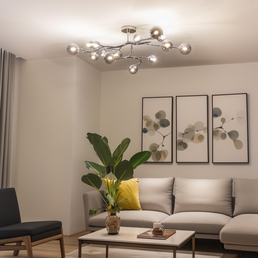 Brilagi - LED plafonski luster MISTEL 15xG9/3W/230V crni hrom/dimljeno