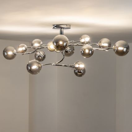 Brilagi - LED plafonski luster MISTEL 15xG9/3W/230V crni hrom/dimljeno
