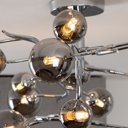 Brilagi - LED plafonski luster MISTEL 15xG9/3W/230V crni hrom/dimljeno