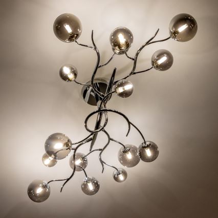 Brilagi - LED plafonski luster MISTEL 15xG9/3W/230V crni hrom/dimljeno