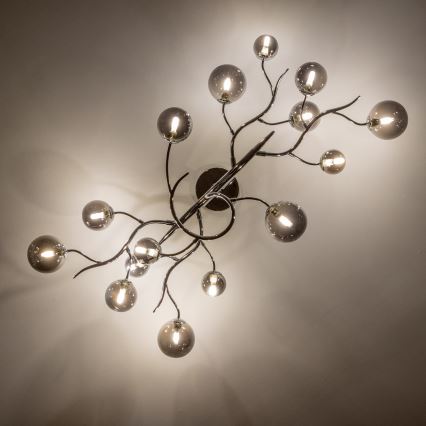 Brilagi - LED plafonski luster MISTEL 15xG9/3W/230V crni hrom/dimljeno