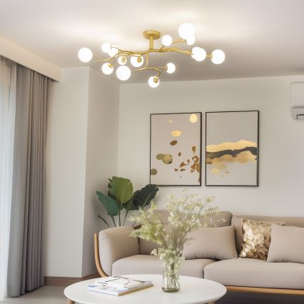Brilagi - LED plafonski luster MISTEL 15xG9/3W/230V zlatna/bela