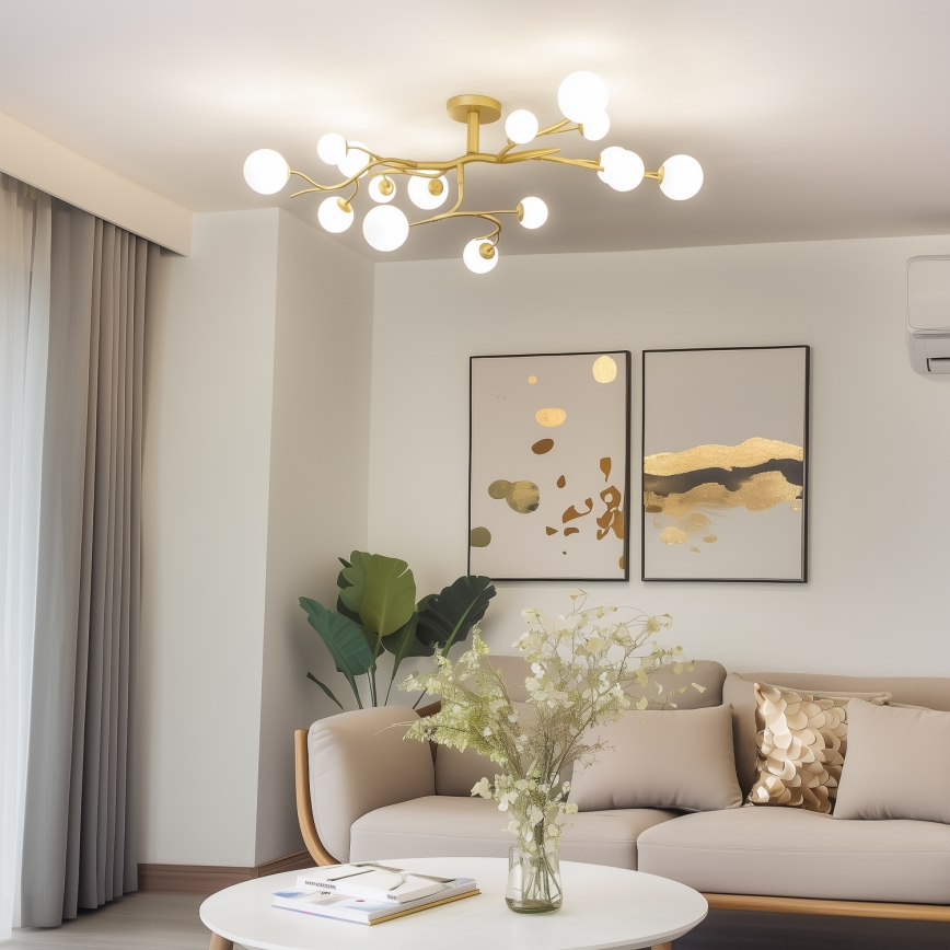 Brilagi - LED plafonski luster MISTEL 15xG9/3W/230V zlatna/bela