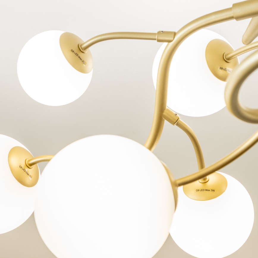 Brilagi - LED plafonski luster MISTEL 15xG9/3W/230V zlatna/bela