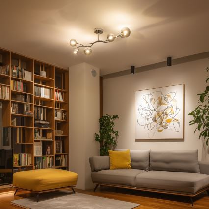 Brilagi - LED plafonski luster MISTEL 6xG9/3W/230V crni hrom/dimljeno