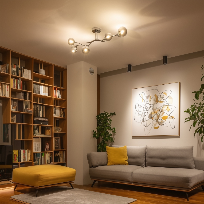 Brilagi - LED plafonski luster MISTEL 6xG9/3W/230V crni hrom/dimljeno