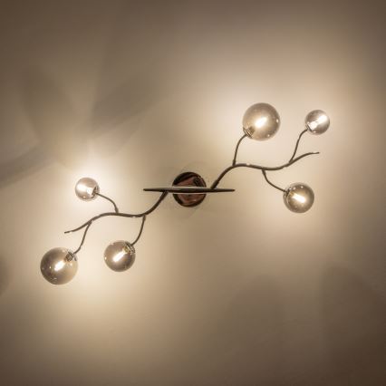 Brilagi - LED plafonski luster MISTEL 6xG9/3W/230V crni hrom/dimljeno